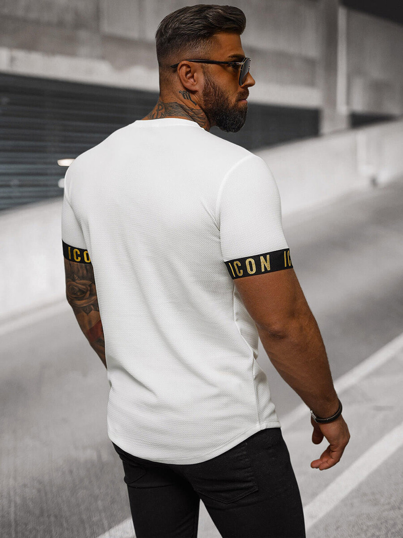 Muška majica bijela i zlatna OZONEE O/T7578