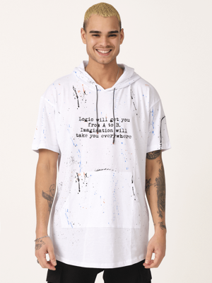 Muška majica s kapuljačom bijela OZONEE MR/21554
