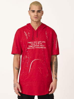 Muška majica s kapuljačom crvena OZONEE MR/21554