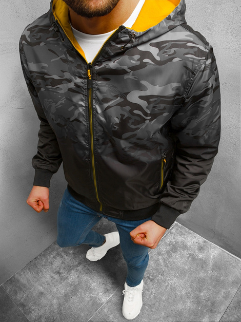 Muška dvostrana jakna camo-siva OZONEE N/7200 