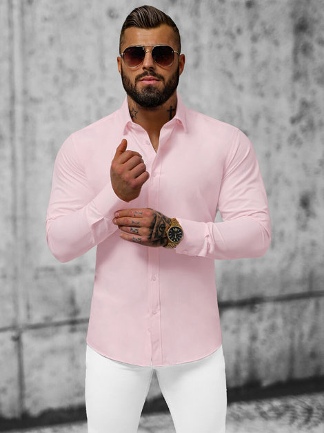 Muška košulja svijetlo-ružičasta OZONEE O/V23
