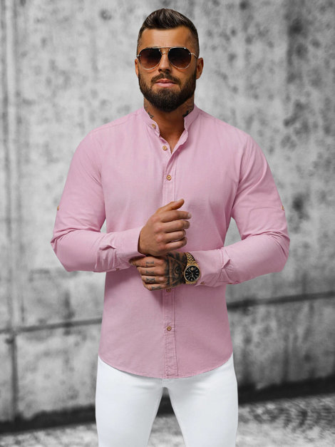 Muška košulja svijetlo-ružičasta OZONEE O/V37