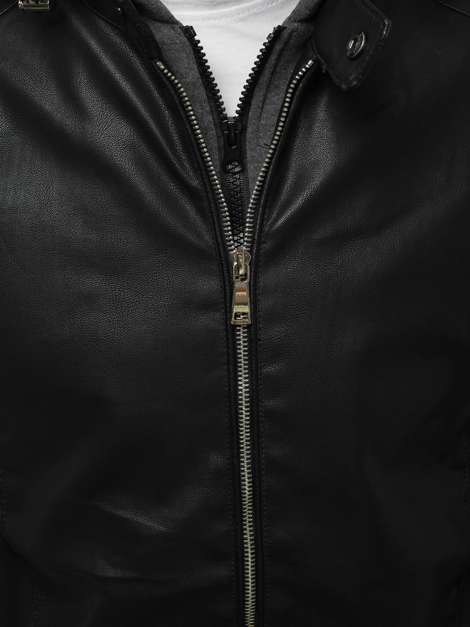 Muška kožna jakna crna OZONEE JB/JP1172
