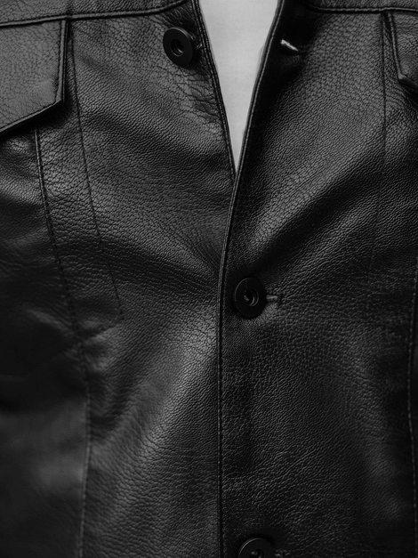 Muška kožna jakna crna OZONEE O/8830/1