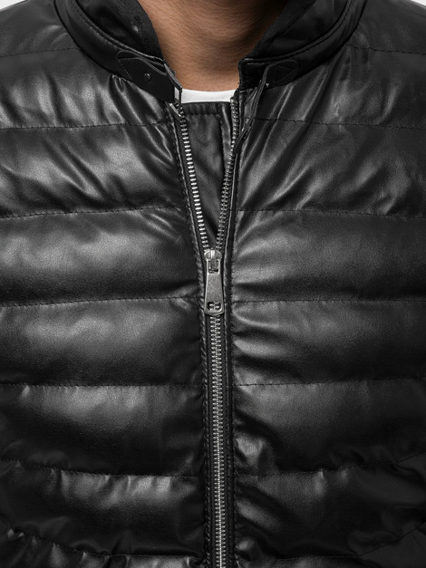 Muška kožna jakna crna OZONEE O/9025