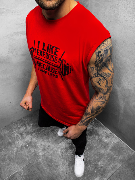 Muška majica bez rukava Crvena OZONEE MACH/M1210Z