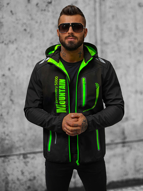 Muška softshell jakna crno-zelena OZONEE JS/HH026/1AZ