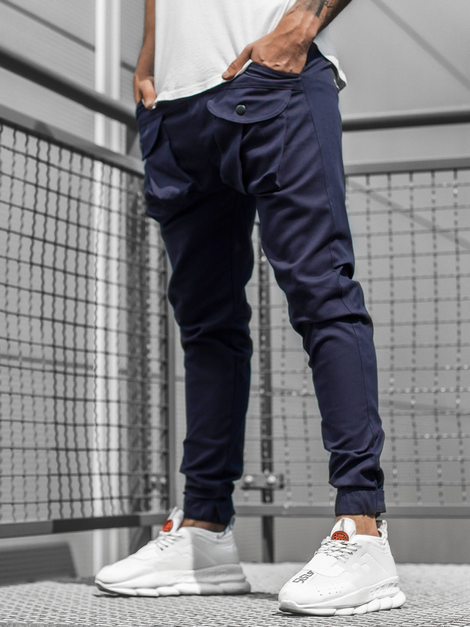 Muške chino jogger hlače Modre OZONEE G/11144