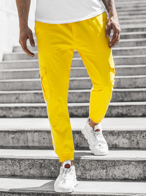 Muške chino jogger hlače Žute OZONEE DJ/5580
