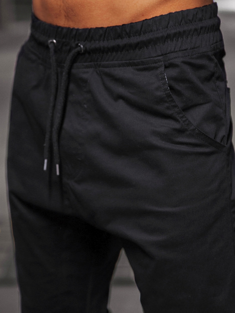 Muške chino jogger hlače crne OZONEE O/399