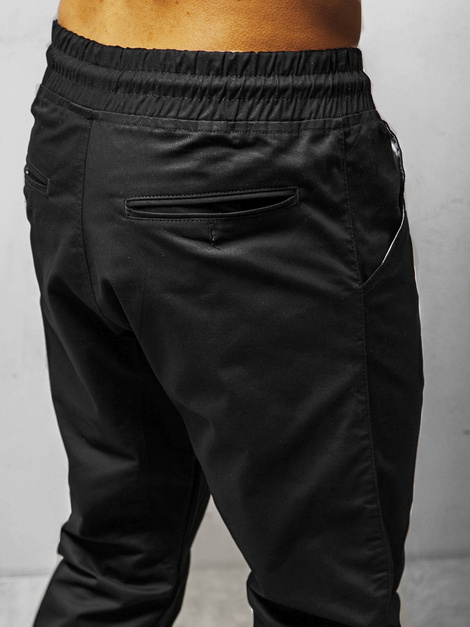 Muške chino jogger hlače crne OZONEE O/399Z