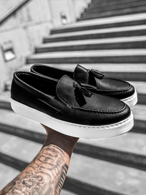 Muške cipele slip on Crno-bijele O/KN717
