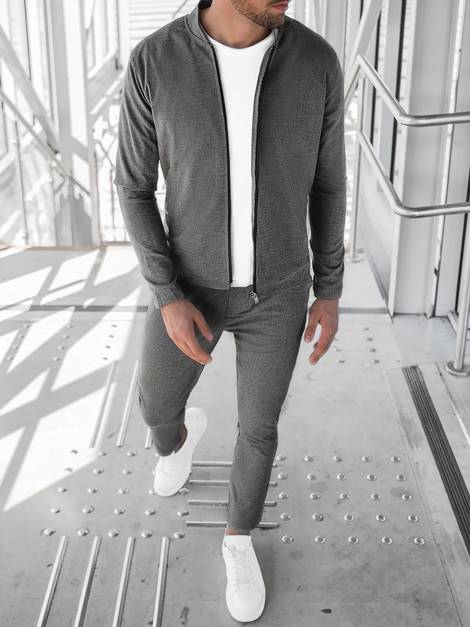 Muški komplet - jakna i chino hlače grafitni OZONEE DJ/5620