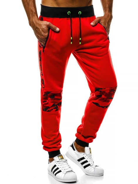 OZONEE JS/55023 Muške sportske hlače crvene