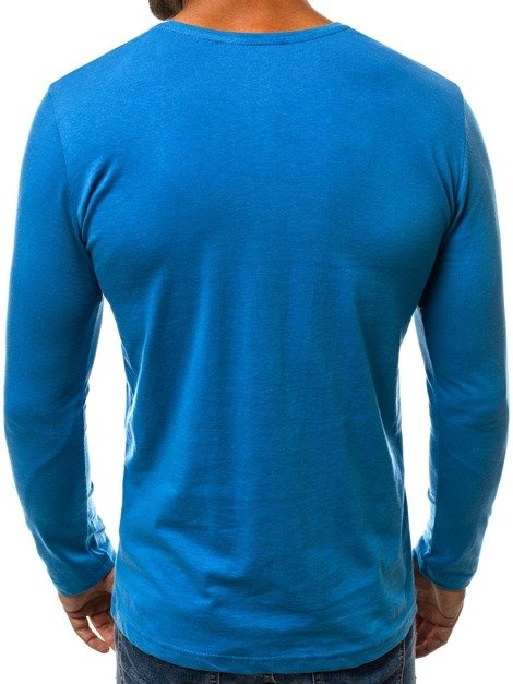 OZONEE O/1219 Muška majica dugi rukav plava