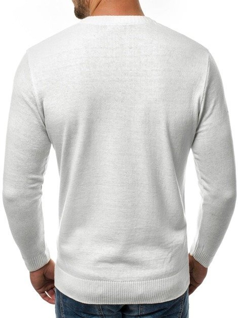 OZONEE O/6001/18 Muški džemper bijeli