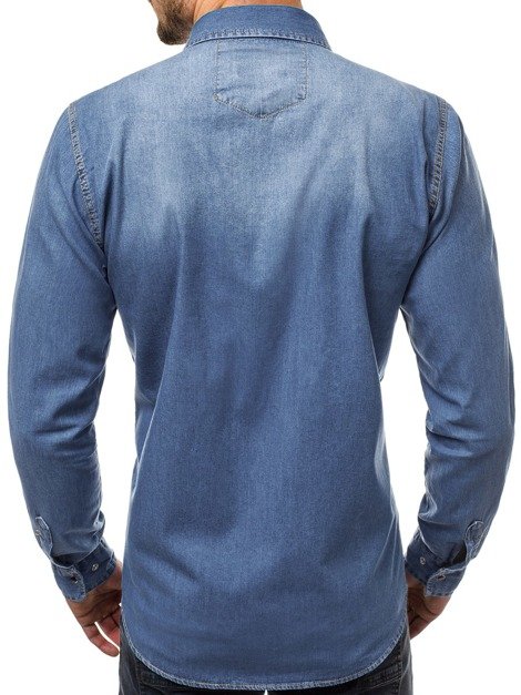 OZONEE ZAZ/1316 Muška traper košulja svijetlo-plava
