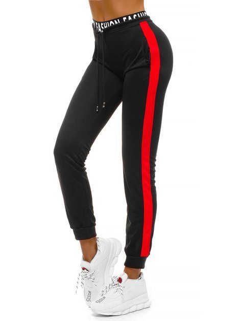 Ženske sportske hlače Crno-crvene OZONEE O/82316