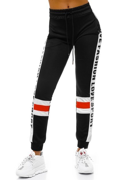 Ženske sportske hlače Crno-crvene OZONEE O/82317