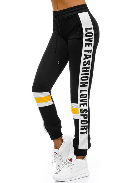 Ženske sportske hlače crno-žute OZONEE O/82317
