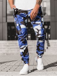 Muške chino jogger hlače plavo-crne OZONEE O/11102