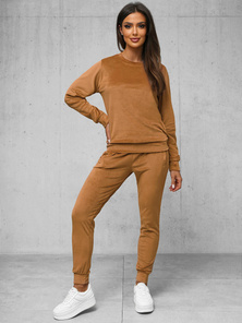 Ženski trenirka od velura camel OZONEE O/8C1173/157Z